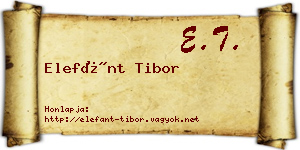 Elefánt Tibor névjegykártya